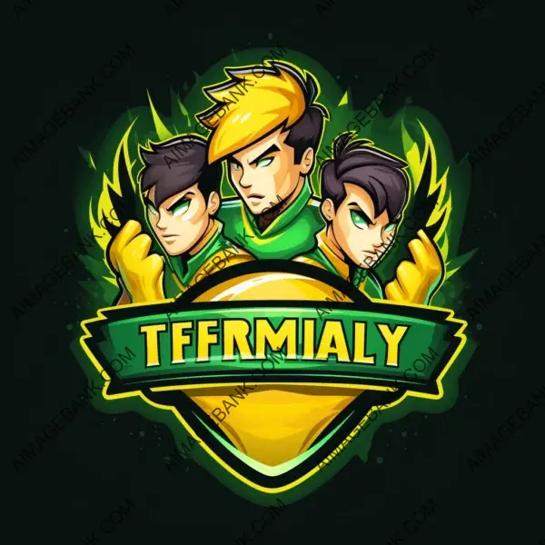 Eye-Catching Tattoo Design: Community Tournament eSports Team Logo in Yellow