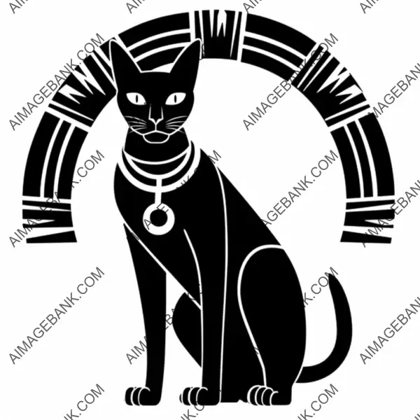 Eye-Catching Bastet Cat Tattoo with Comic Style Illustration