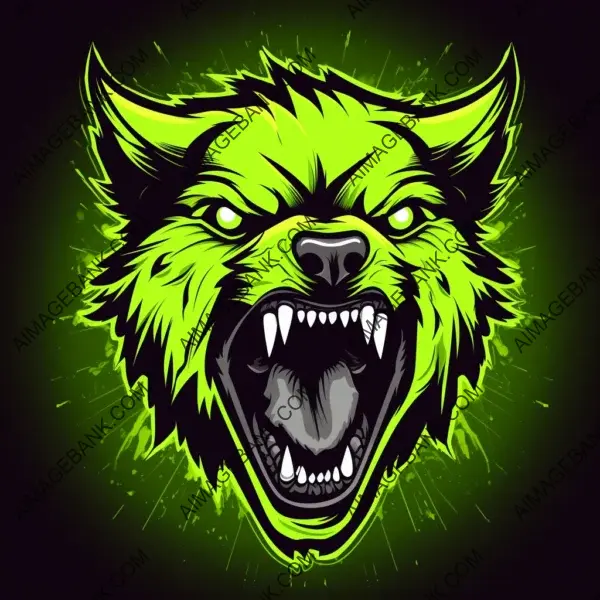 Let the laughter roar with this lime green esports logo featuring a charismatic hyena.