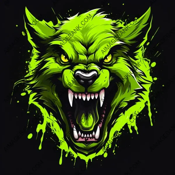 Make your mark in the gaming world with this captivating lime green esports logo featuring a cheerful laughing hyena.