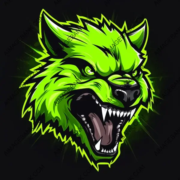 Add a touch of playfulness to your brand with this dynamic lime green esports logo featuring a laughing hyena.