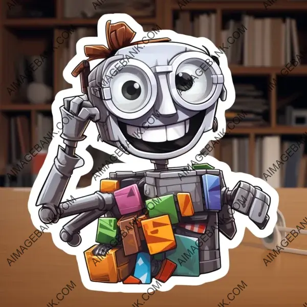 A delightful sticker design featuring a smiling nerd with a carton-style twist, perfect for adding a touch of fun to your collection.