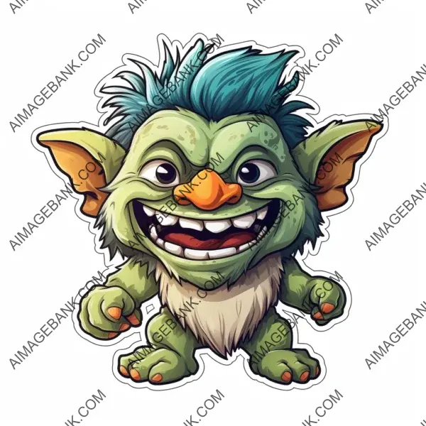 color photorealistic troll sticker adorable tertiary