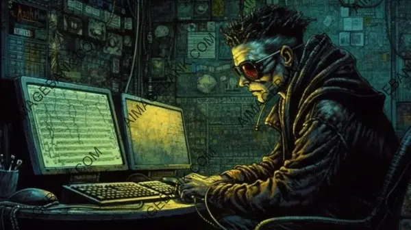 Captivating Gothicpunk Hacker Coding