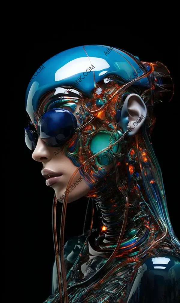 Cybernetic Chic: Abalone-Adorned Cyborg Shades