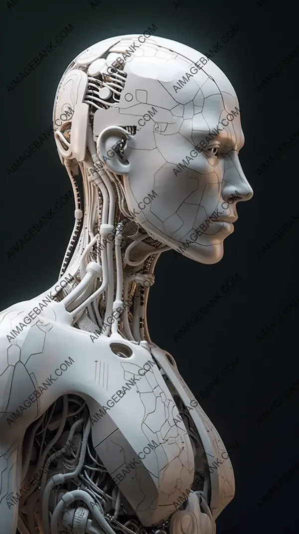 Etched AC on Humanoid Android: Luminous Circuitry