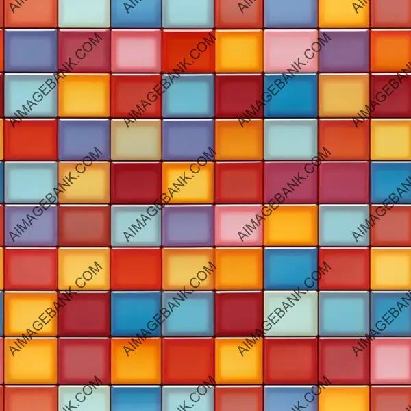 Retro small square tiles with a high-varnish effect.