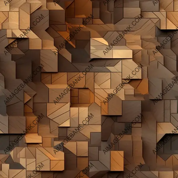 Achieve depth with a natural facade fractal timber pattern in earthy tones.