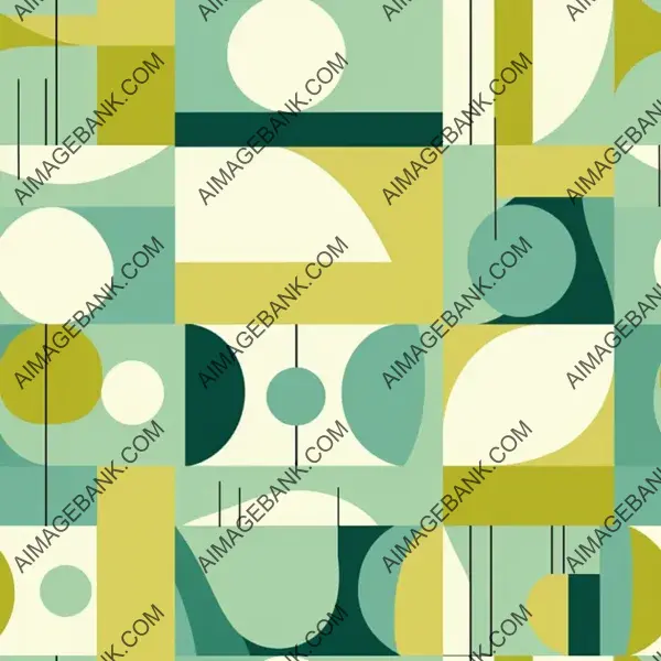 Achieve depth with a vibrant midcentury modern green geometric pattern.