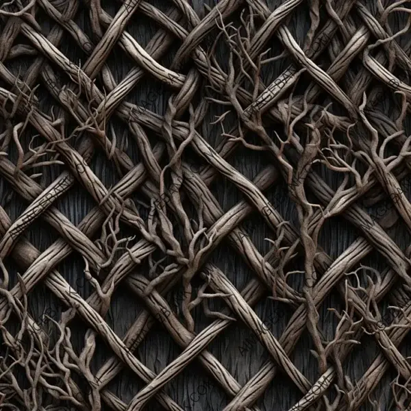 Detailed Braided Branches Fence