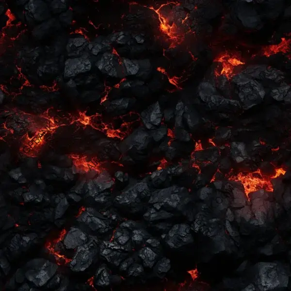 Coal Burning Lava Texture: Top-View Shot