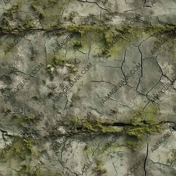 Close-Up View of Grunge Texture with Moss and Cracks