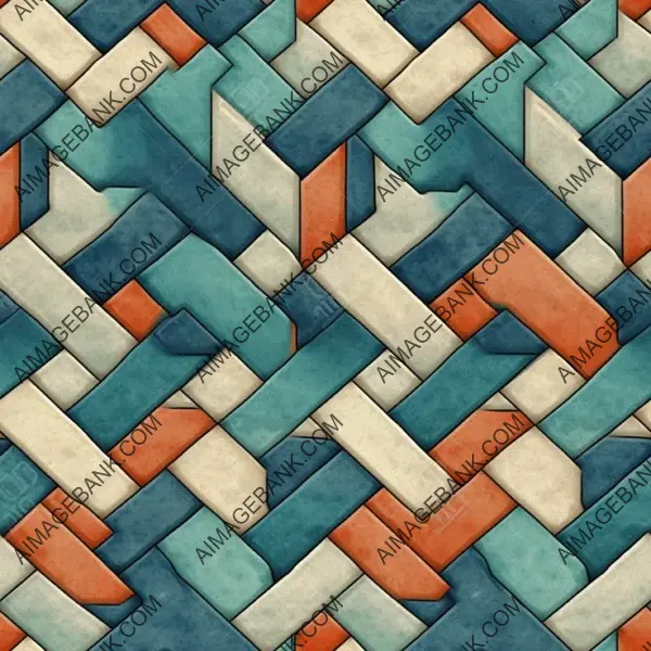 Geometric interlocking stone tiles create a pattern.