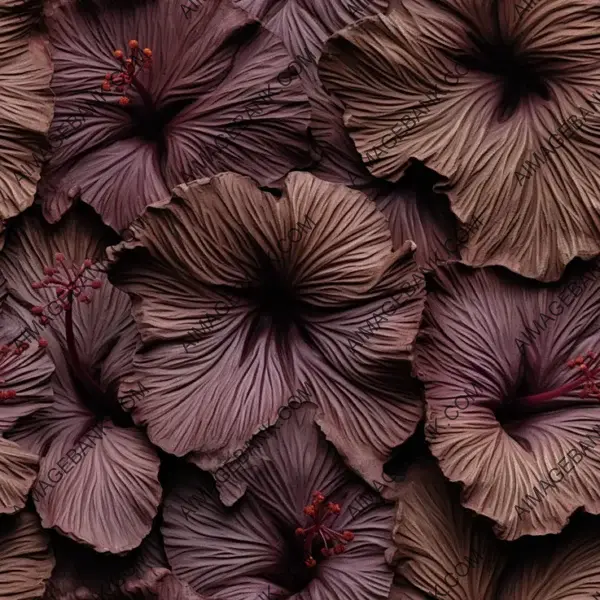 Detailed Top View of Hibiscus Tree Bark