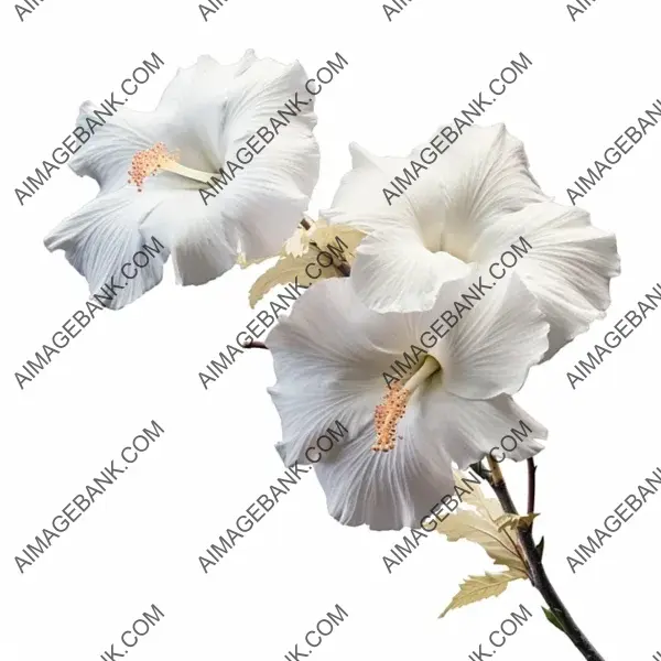 Delicate Hibiscus White Chiffon Flowers