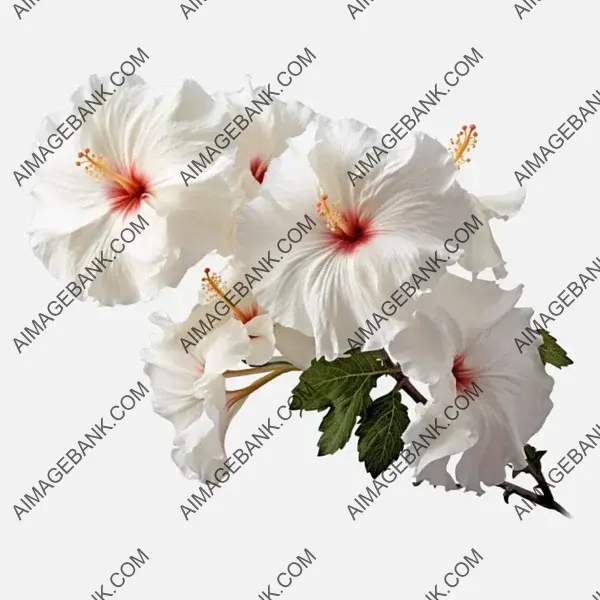 Ethereal White Chiffon Hibiscus Blooms