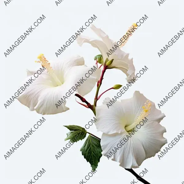 Hibiscus White Chiffon Flowers Close-Up