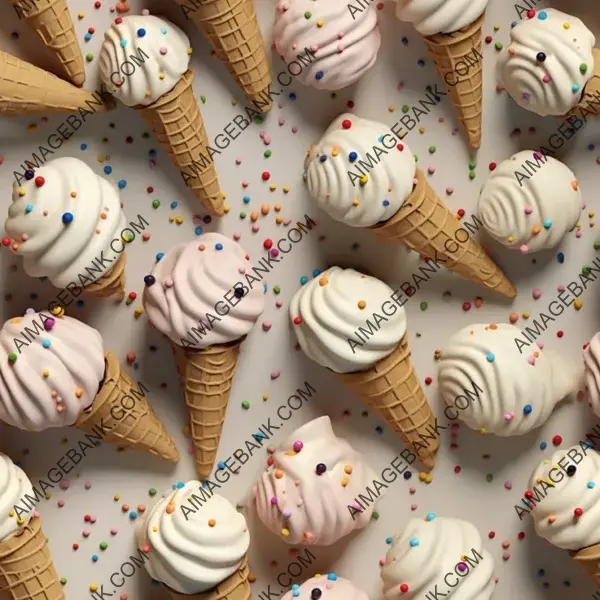 Ice Cream with Toppings in Close-Up