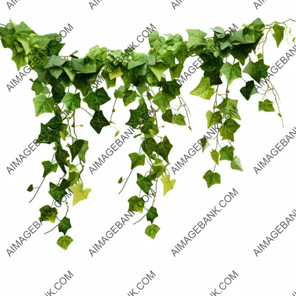 Ivy Leaves Form Hanging Garland on White