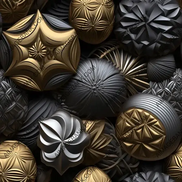 Highly Detailed Metal Texturized Ornaments