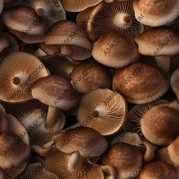 Mushrooms Texture Top View with Sharp Photo Realism