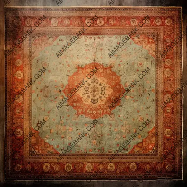 Realistic Aged Persian Carpet Texture with Washed Colors