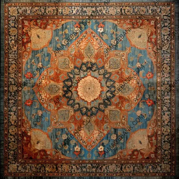 High-Quality Aged Persian Carpet Texture with Washed Colors