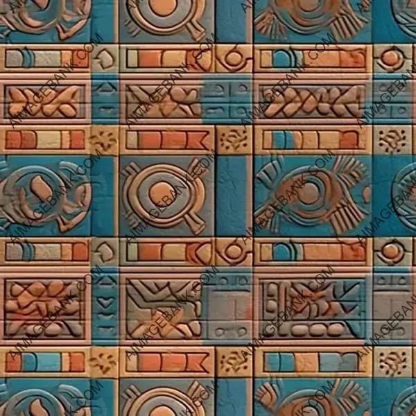 Artful Mayan Aztec Decorative Tiles for Design