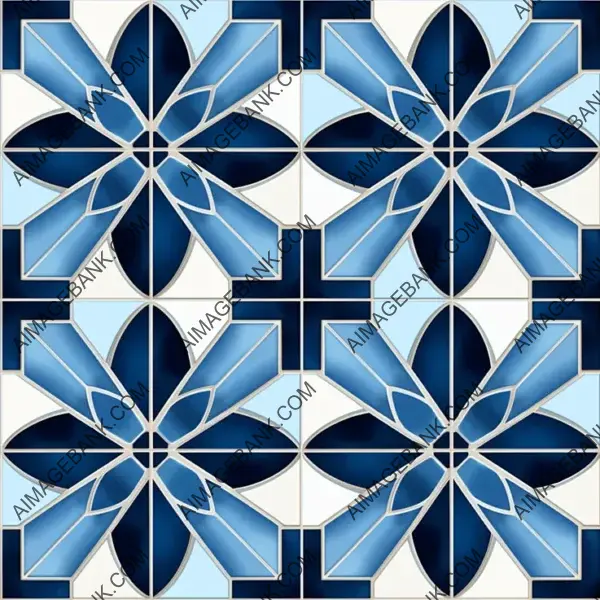 Mediterranean tile style with serene blue tones.