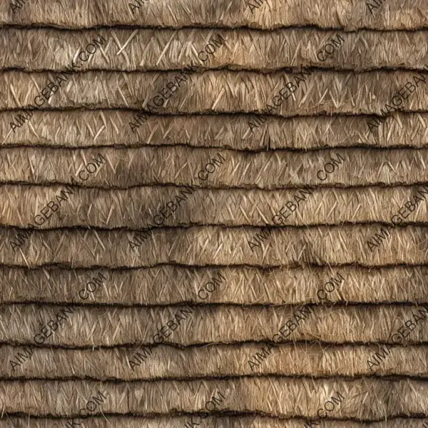 Weathered Thatched Roof Texture with Top-View