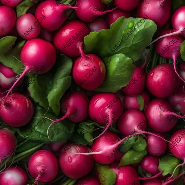 Top-View Radishes with Sharp Texture