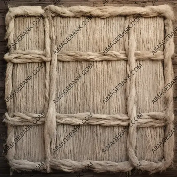 Aged Woven Rug of Sheep Wool Seen from Above