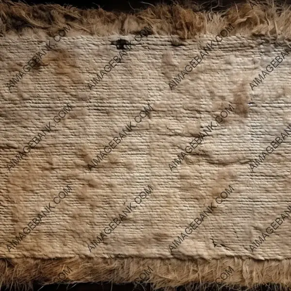 Aged Woven Rug Made from Sheep Wool Top View