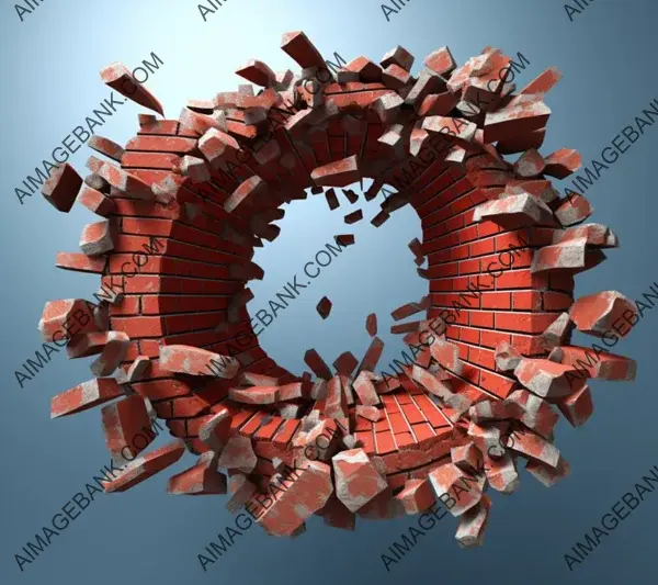 3D Brick Wall with Hole