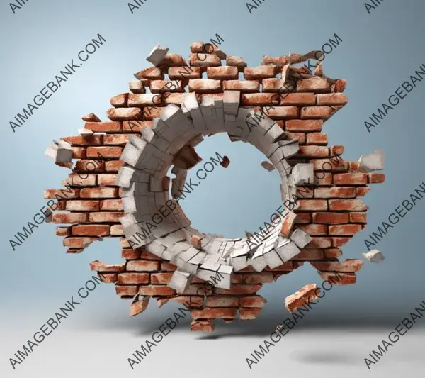 Shattered 3D Brick Wall