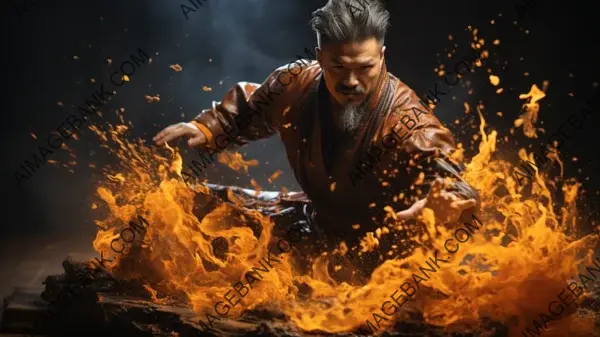 Board Breaking Fire: Martial Artist&#8217;s Skill