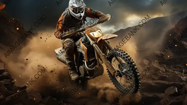 High-Flying Motocross: Rider in Action