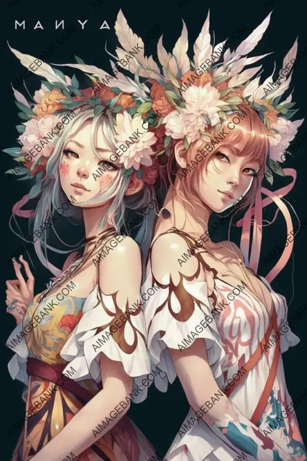 Immerse yourself in the artistry of maximalism through hyper-detailed anime smiling vixens.