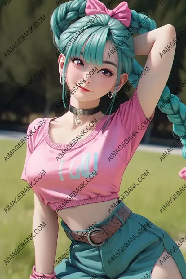 Experience the enchanting allure of Bulma, a character from Dragon Ball.