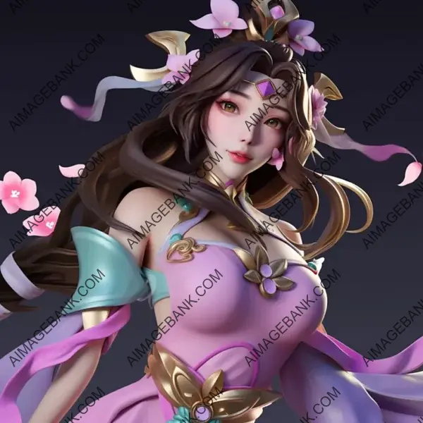 Diaochan, a character from Arena of Valor, showcases her unique character.