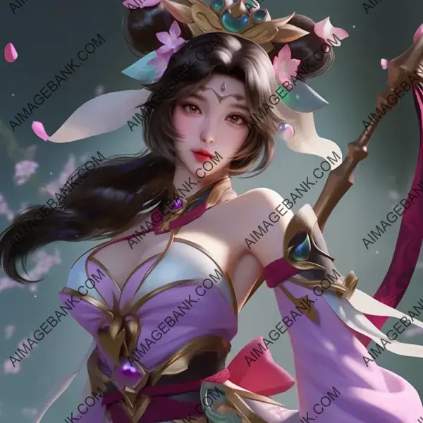 Witness the allure of Diaochan, a character from Arena of Valor, in this image.