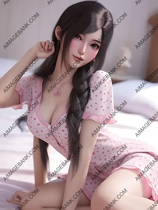 Tifa enchants in her stunning pajamas dress in this glamorous shot.