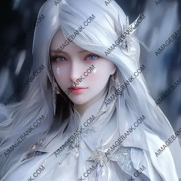 Experience the enchanting allure of the ice princess, a character from Ghost Blade.