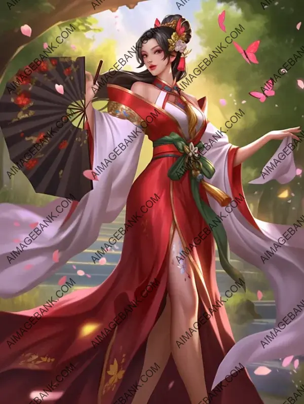 Witness the allure of Mulan, a character from Arena of Valor, in this image.