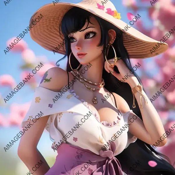 Experience the captivating allure of Nico Robin, an iconic character from One Piece.