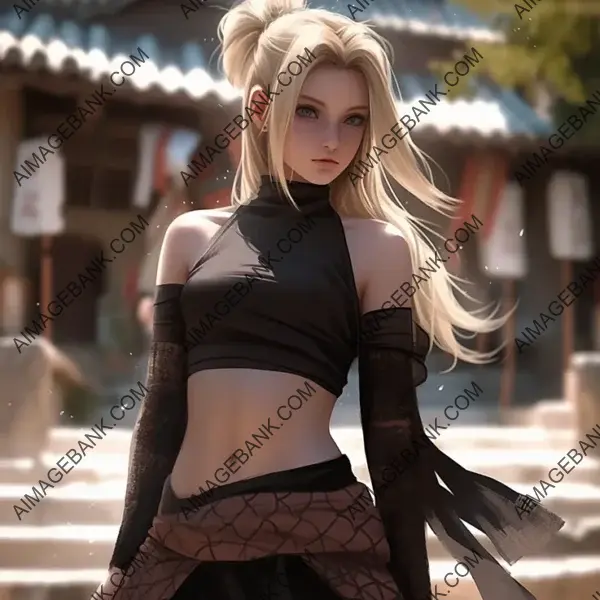 Yamanaka Ino enchants with her presence, showcasing her abilities in this image.