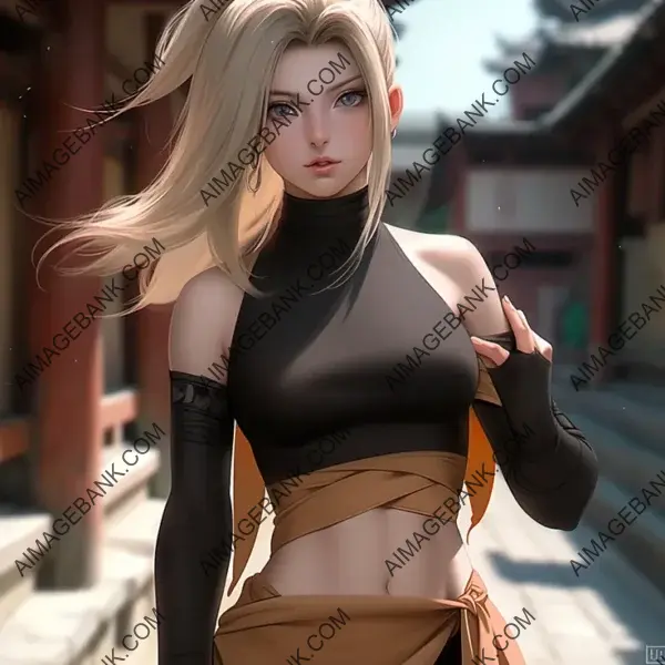 Yamanaka Ino enchants with her presence, showcasing her abilities in this captivating image.