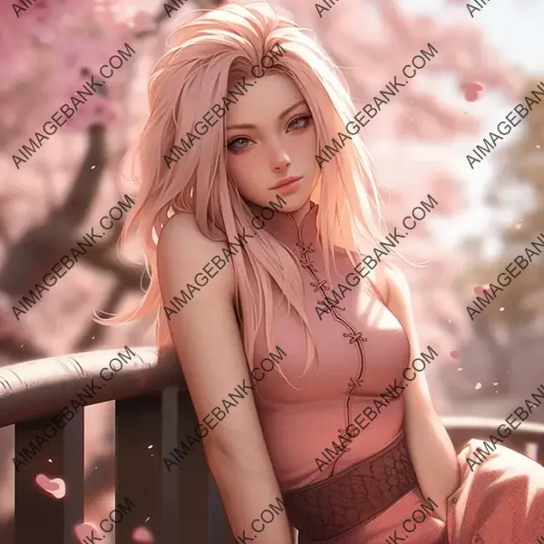 Witness the allure of Yamanaka Ino, elegantly portrayed as a character from Naruto.