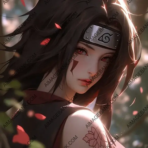 Yhi Kurenai, the captivating character from Naruto, captivates with her presence.