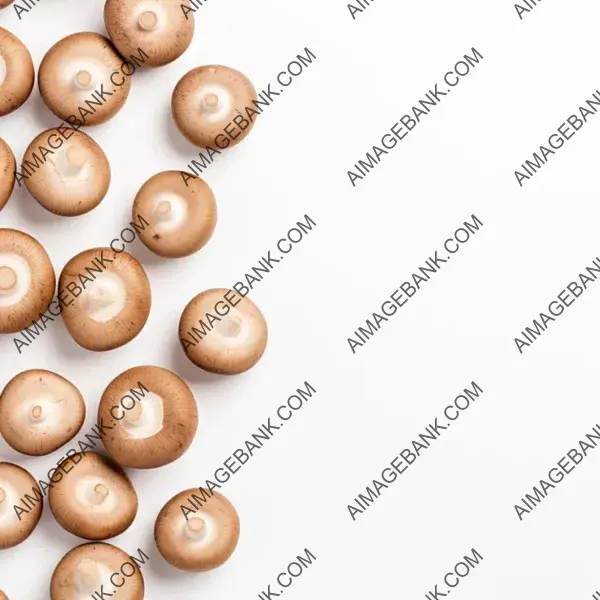 Champignon Mushrooms on White Background